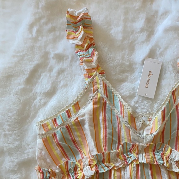 New Ella Moss Sammy Stripe Ruffle Tank top - Picture 5 of 8